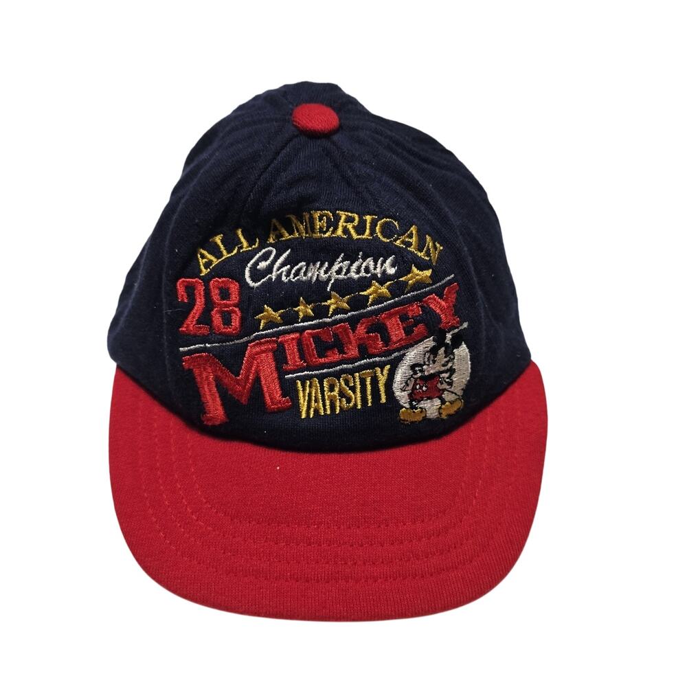 Vintage Disney Store Hat Cap 6-12 Months Denim Embroidered Mickey Mouse 90's